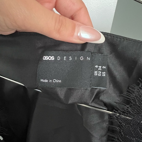 ASOS DESIGN soft mini skater dress in polka dot with eyelash lace details - Picture 5 of 5